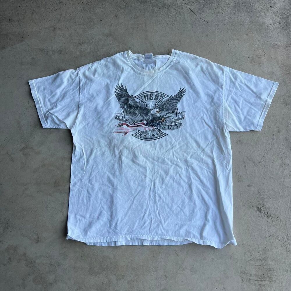 2000s Hanes Usa eagle tee Moto Mens size XL